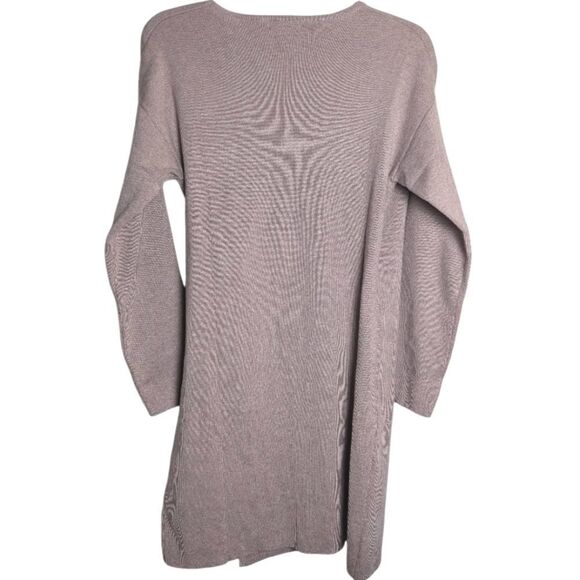 Cozy Co. Light Mauve Pink Stretch Sweater Knit Wrap Dress Duster Womens L - Picture 4 of 6